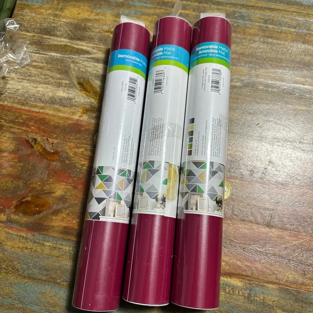 Cricut Premium Vinyl Removable Matte Wine and Cottage Sampler 3 Roll Set 12x48